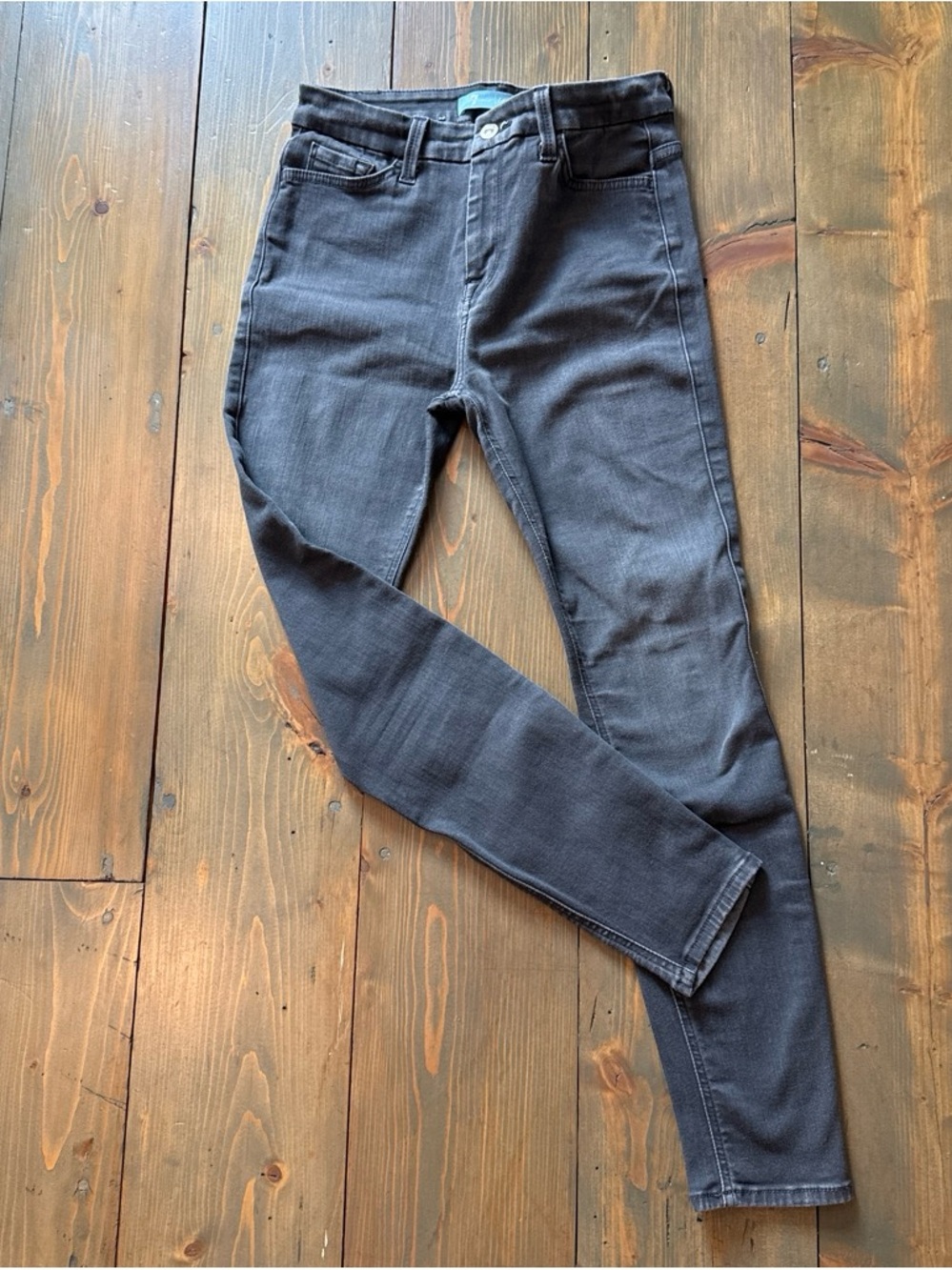 7 For All Mankind Women's Washed Gray Skinny Jeans
